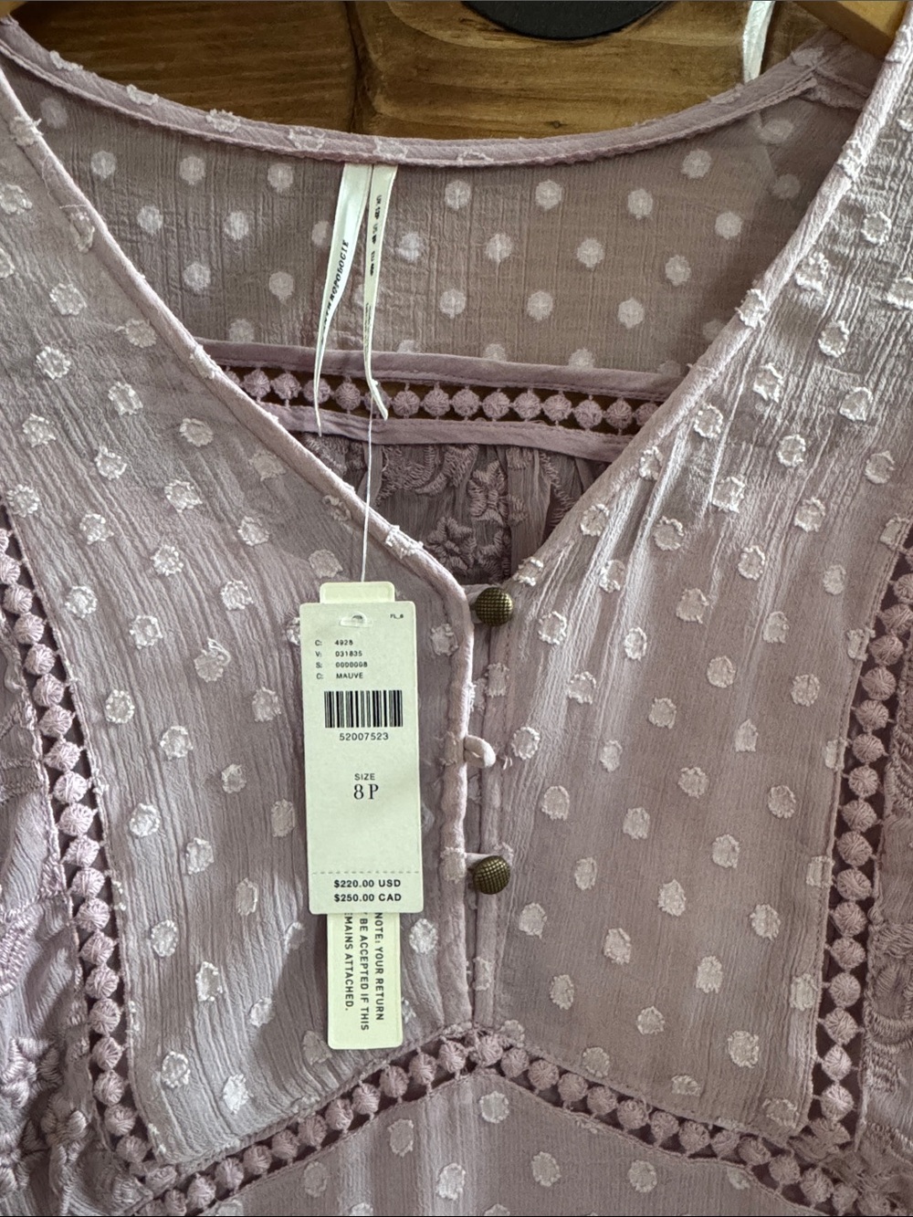 NWT Anthropologie Knightly Lilac/Mauve Maxi Embroidered Dress - Picture 4 of 5
